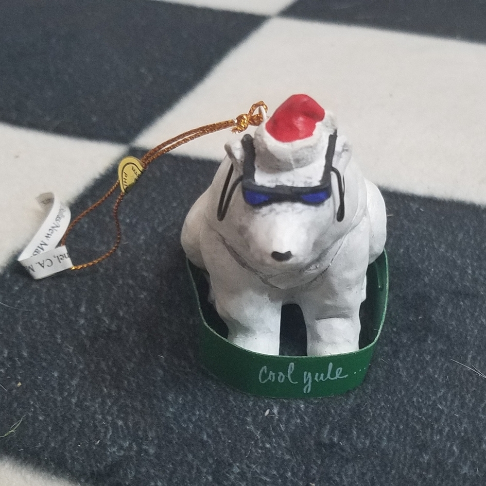 Handcrafted Vintage Polar Bear Ornament NWT
